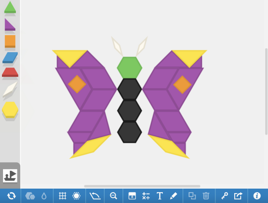 Butterfly made on the MLC Pattern Shapes app