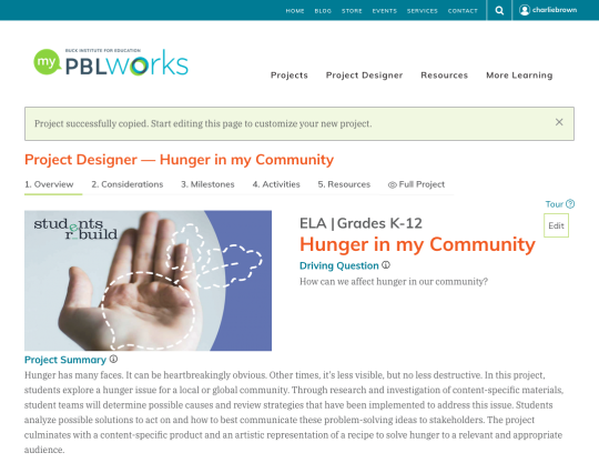 Once cloned, users can edit the project to suit their needs.