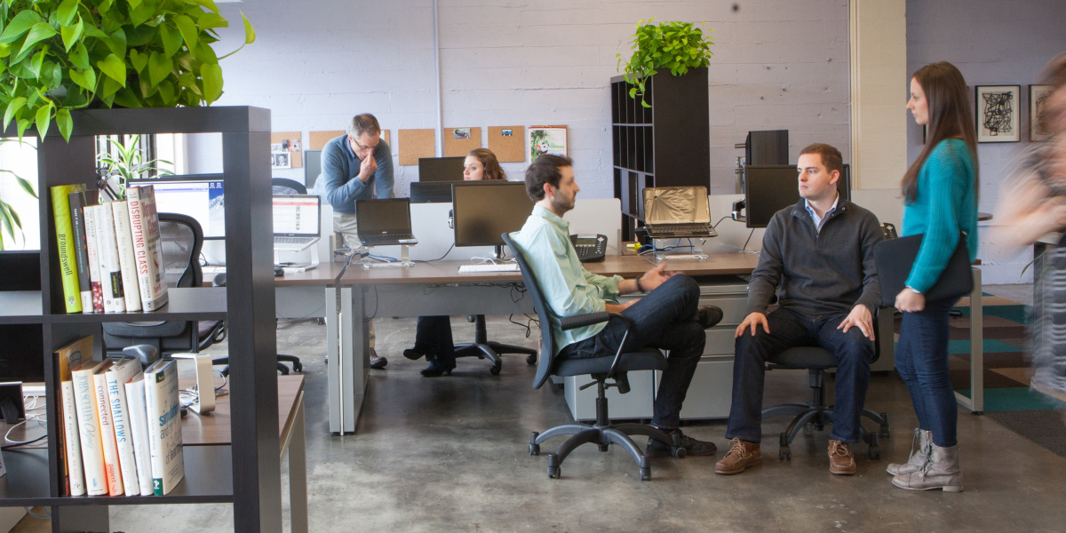 colleagues collaborating in an office