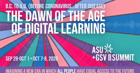 Logo for the rescheduled virtual ASU+GSV Education Summit