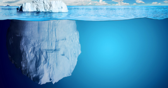 Iceberg image with more visible underwater