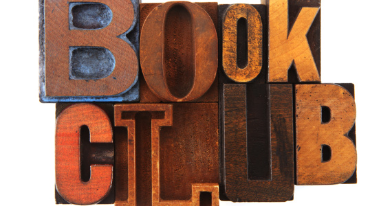 Letterpress letters spelling out Book Club