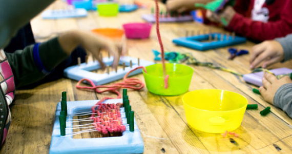 students working on a maker project