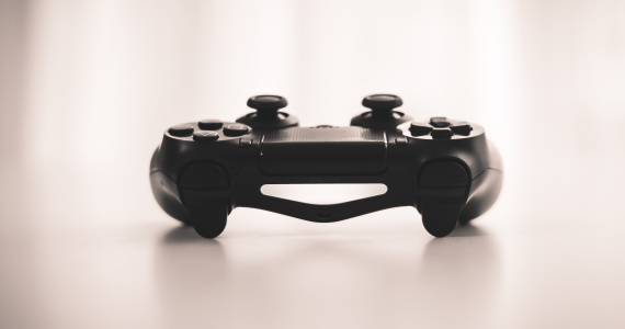 game controller sitting on white background