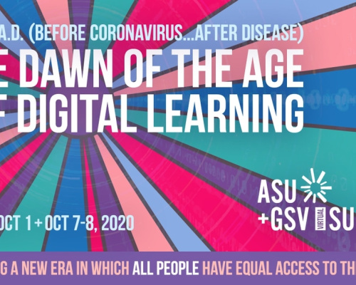 Logo for the rescheduled virtual ASU+GSV Education Summit
