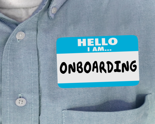 Hello, I Am Onboarding name tag