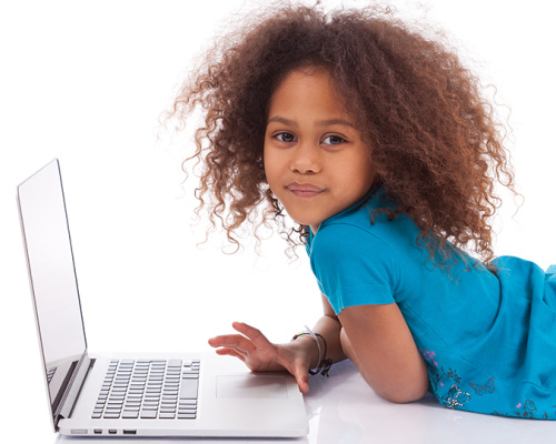 Young girl with laptop