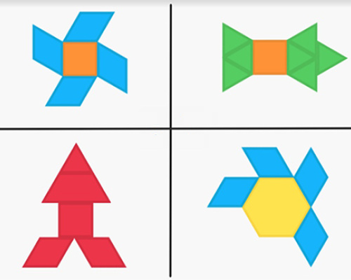 Which one doesn't belong image of four quadrants with different shape arrangements
